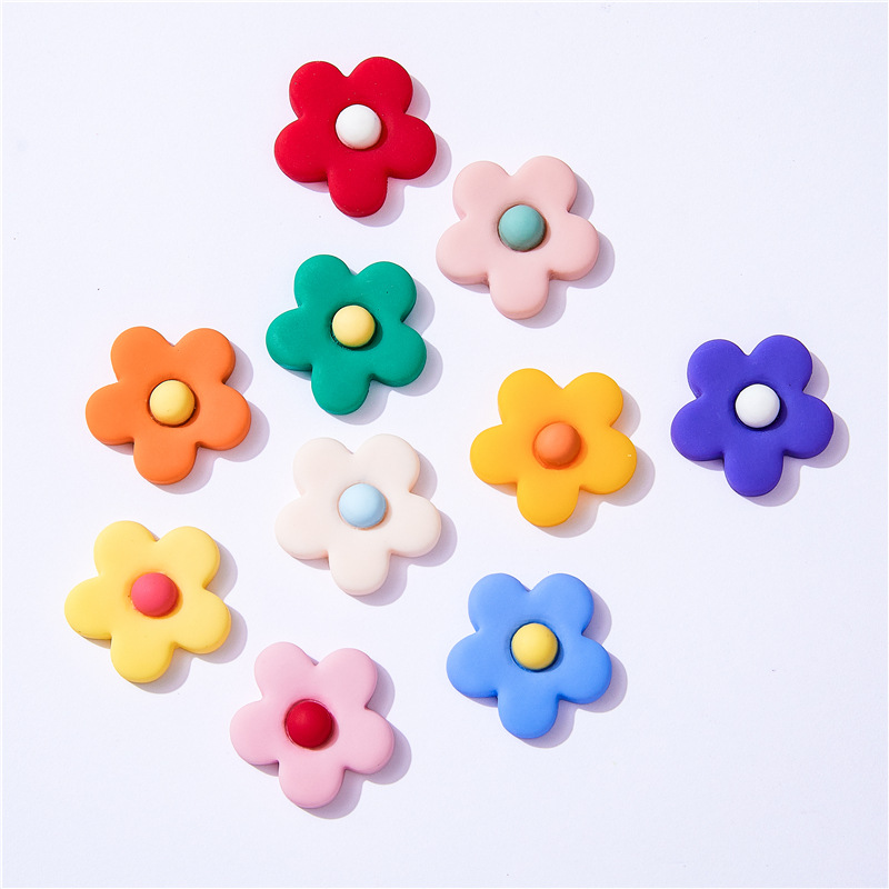 Christmas Craft Embellishment - 10 adet Reçine Çiçekler Düz Geri