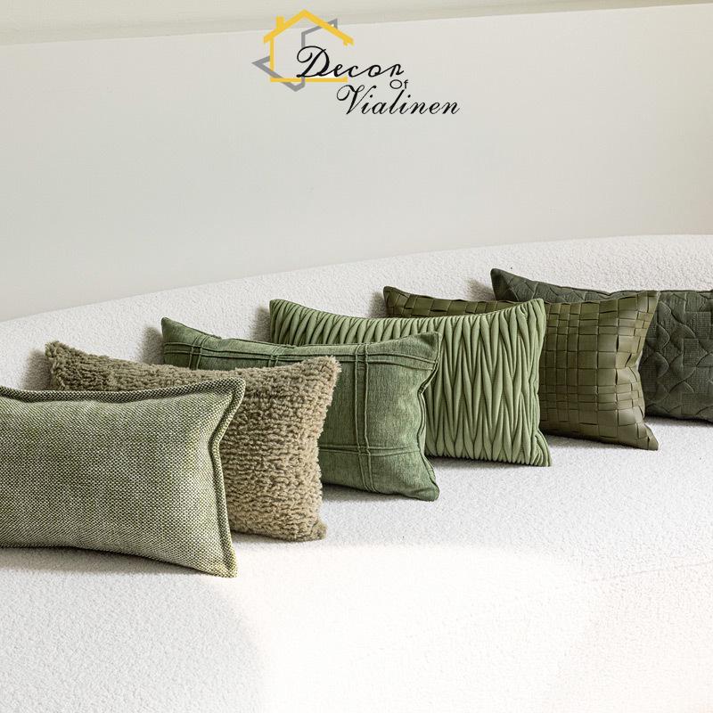 Velvet Ribbon Roll - Yeşil bel yastığı, minimalist İskandinav tarzı