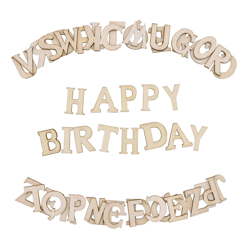 Embellishments For Scrapbooking - 100 adet mektuplar ahşap alfabe numarası