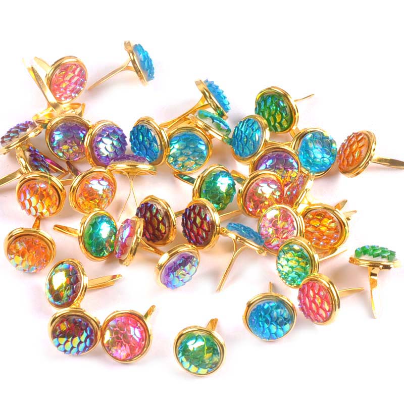 Embellishments For Scrapbooking - 13x13mm 20 adet Mix Squama desen