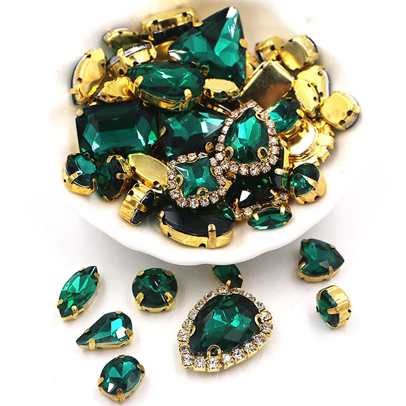 Sew On Rhinestone - 50 Adet 24 Renk Karışık Şekilli