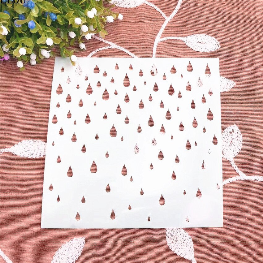 Embellishments For Scrapbooking - 15*15 Yağmur Damlaları Karalama Defteri Şablonlar