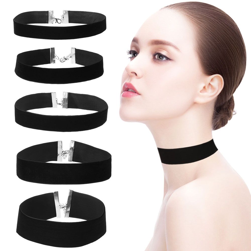 Velvet Ribbon Roll - 1 adet klasik Vintage kadife gerdanlık