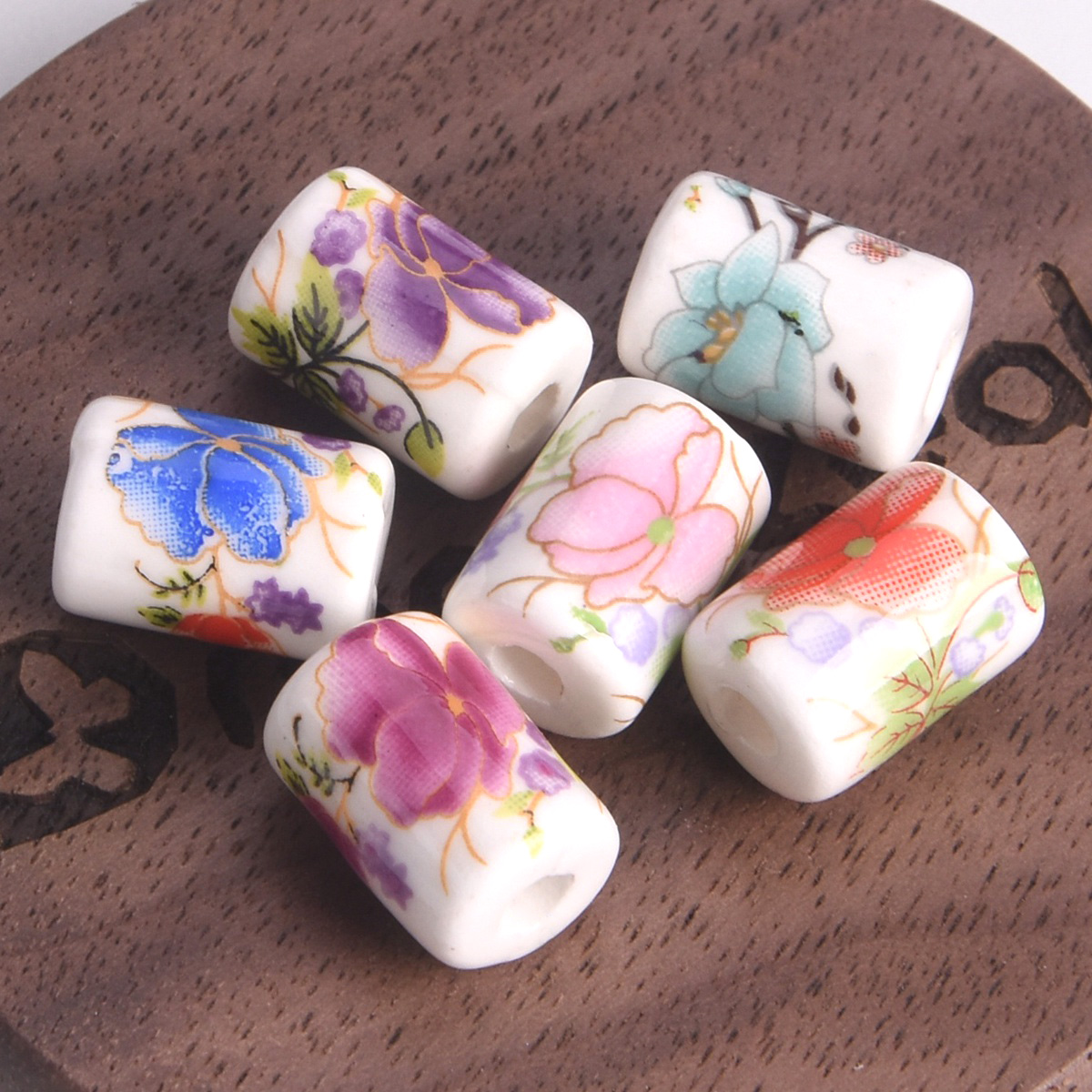Embellishment Crafts - 10 adet 12x9mm silindir şekli çiçek