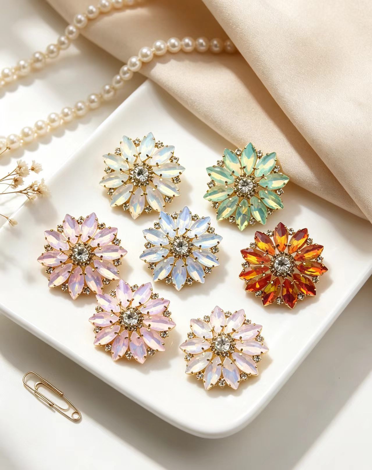 Karışık Renkli Çiçek Markiz Re - Sew On Rhinestone incelemesi ve fiyatı