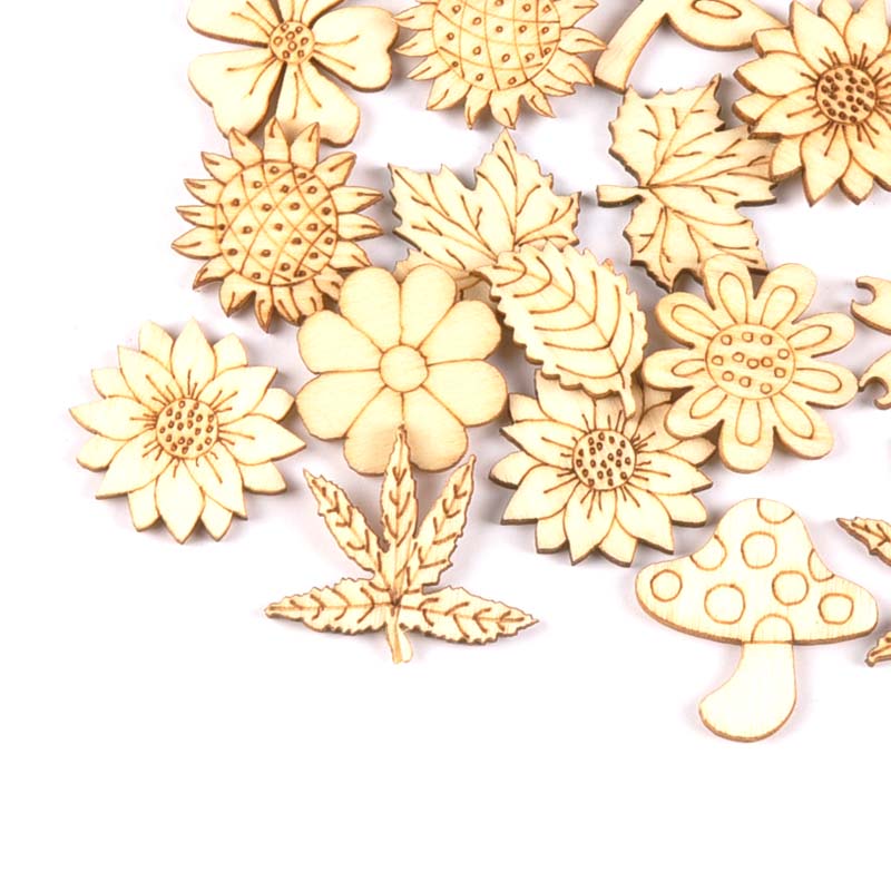 30 adet 25-30mm ahşap DIY akse - Embellishments For Scrapbooking incelemesi ve fiyatı