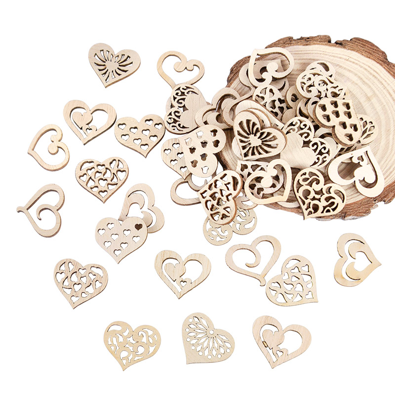 50/100 adet Delikli Kalp Desen - Embellishments For Scrapbooking incelemesi ve fiyatı