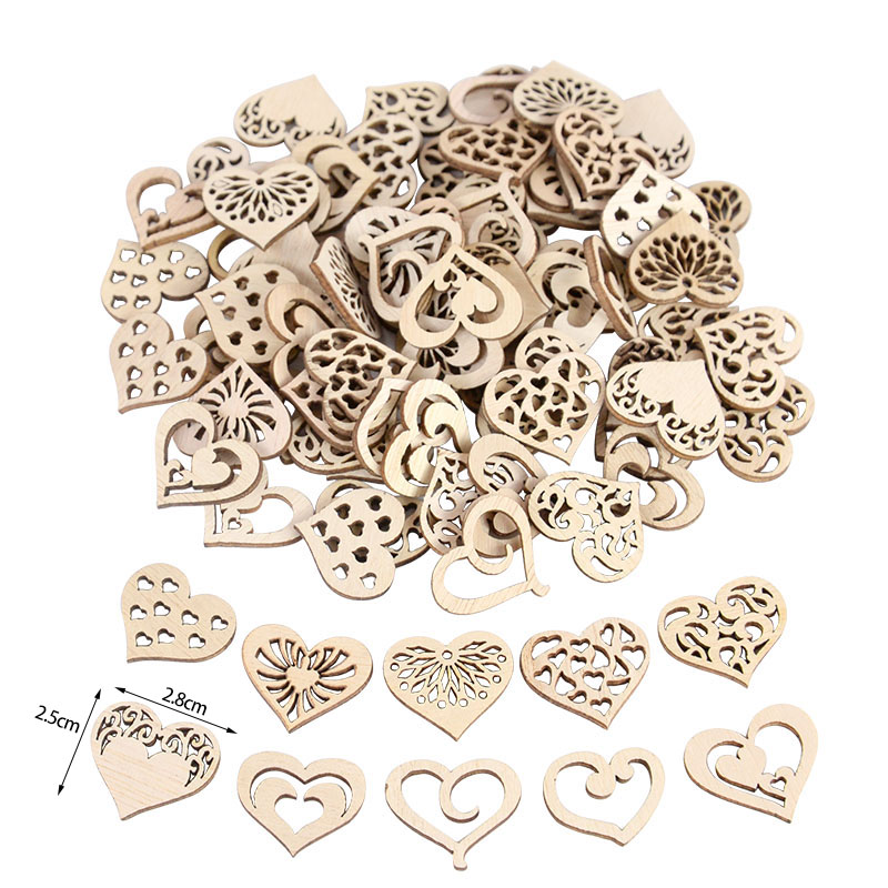 50/100 adet Delikli Kalp Desen - Embellishments For Scrapbooking incelemesi ve fiyatı