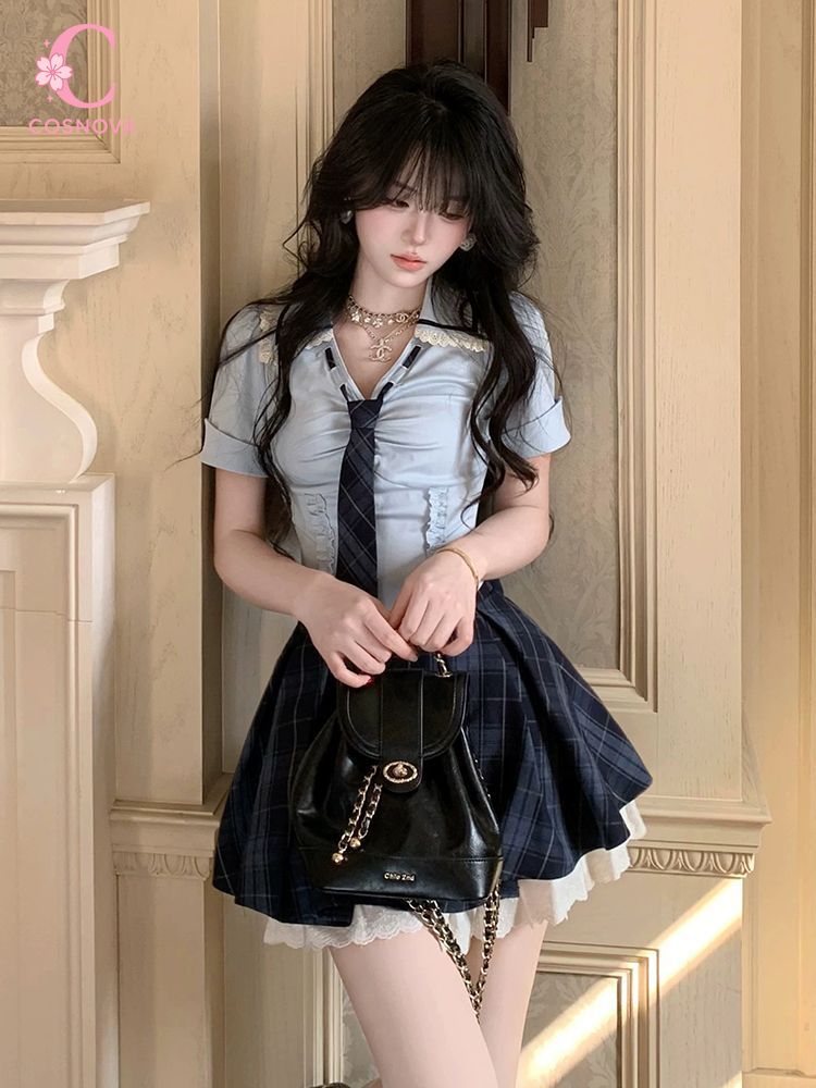 Yazlık Yeni Preppy Y2K 2 Parça - Elastic Lace Trim incelemesi ve fiyatı